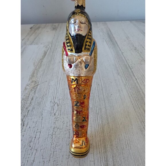 Radko mummy all wrapped up glass ornament sarcophagus Egyptian Xmas tree - Picture 1 of 8